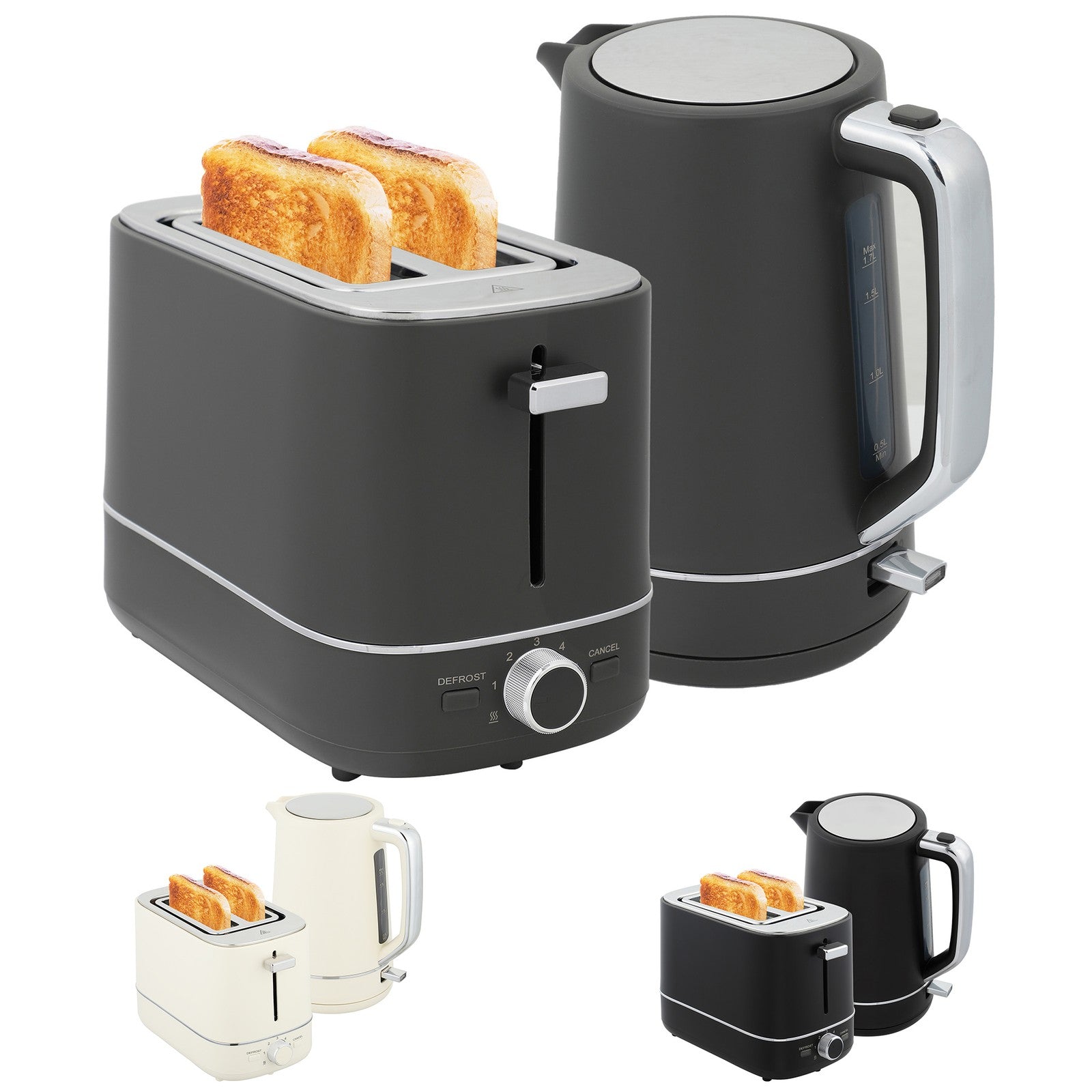 Wasserkocher Toaster Set Frühstück-Set Mit 1,7L Wasserkocher, 2 Scheiben Toaster