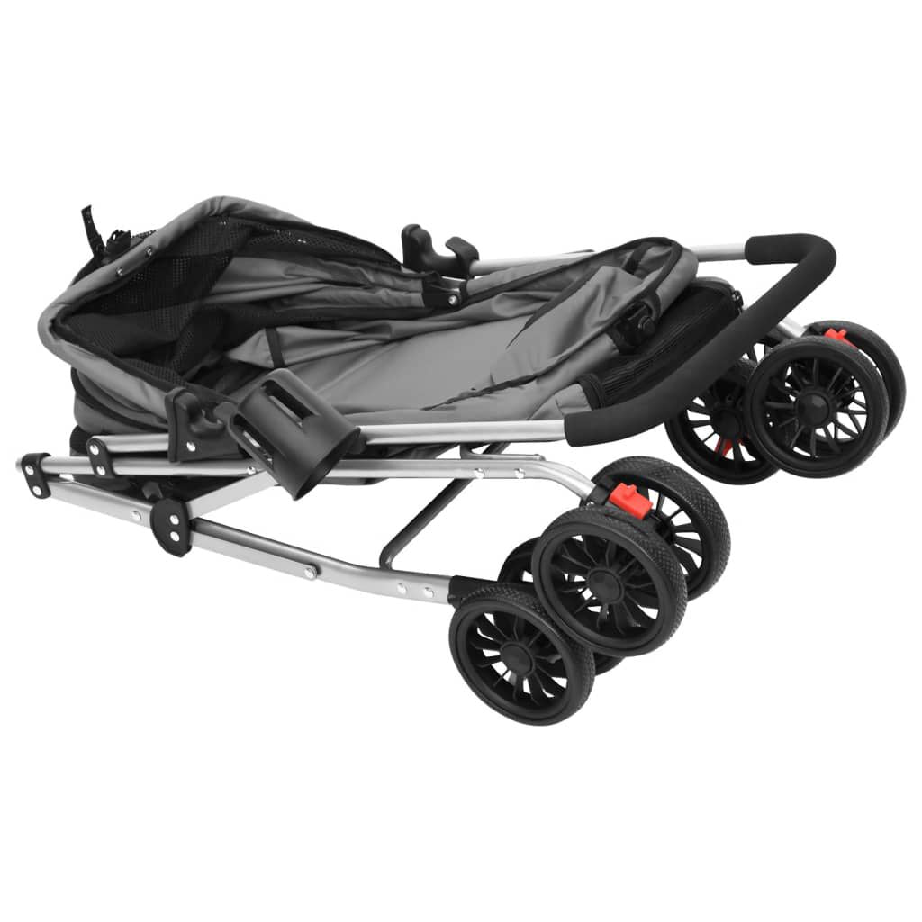 Hundewagen Faltbar Grau 76X50X100 Cm Oxford-Gewebe