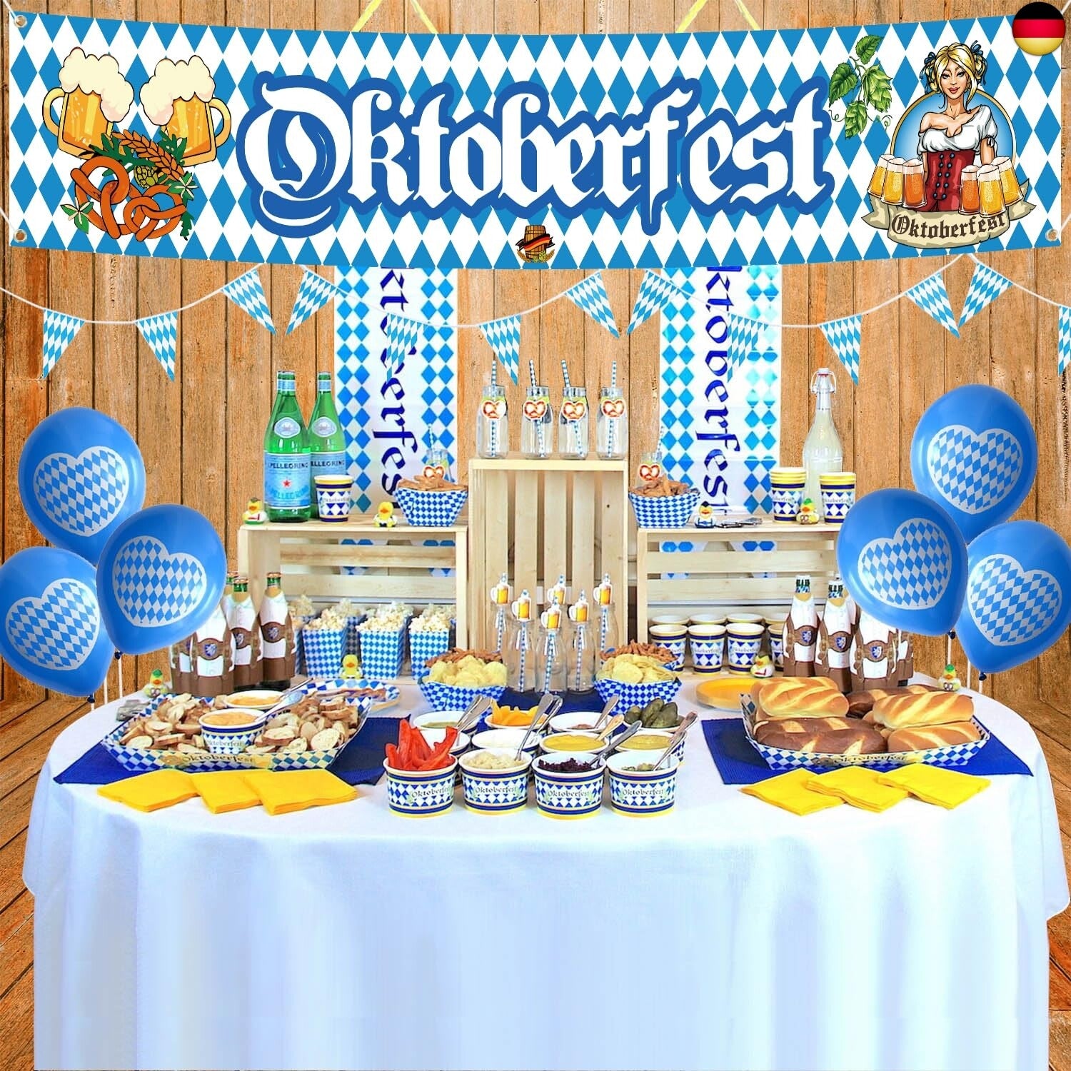 Oktoberfest Party Banner, 300 × 50 Cm Bayerisches Oktoberfest Deko, Oktoberfest