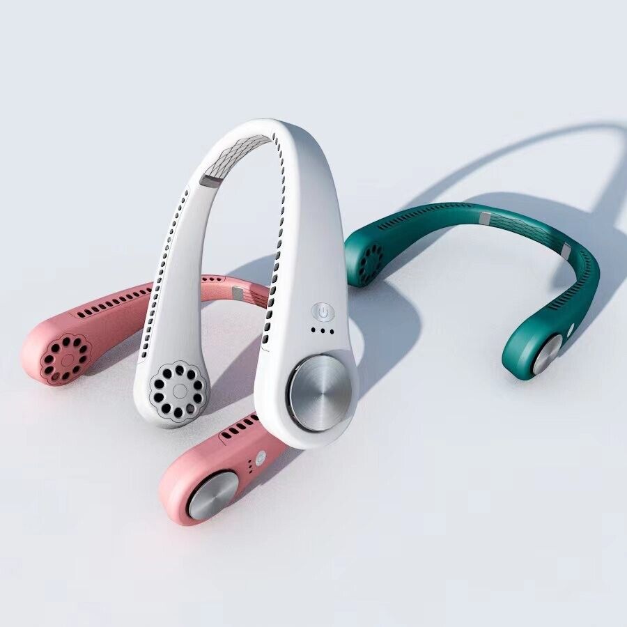 (US Shipping) USB Portable Hanging Neck Fan Cooling Air Cooler Little Electric Air Conditioner