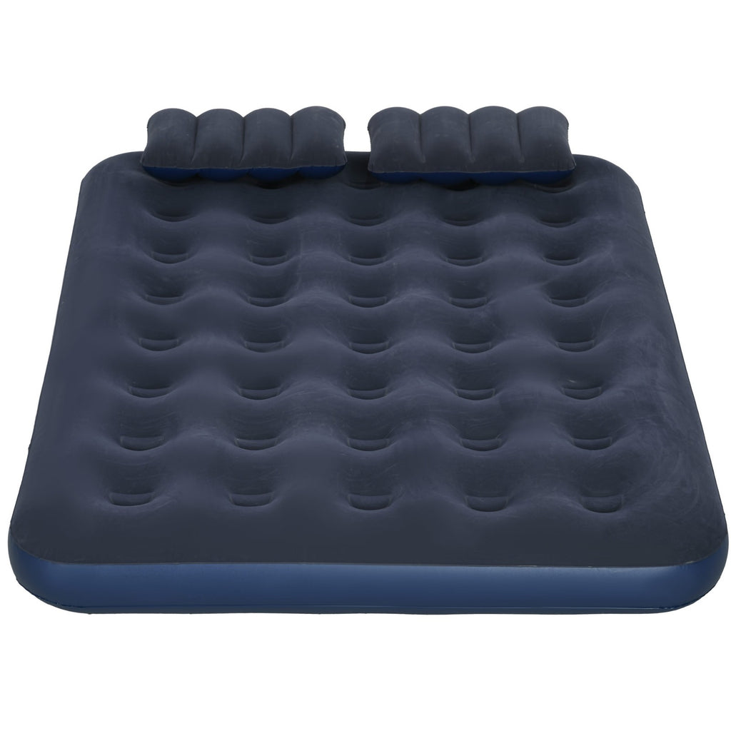 Luftbett, Luftmatratze Mit Handpumpe, Kopfkissen, Blau, 203 X 152 X 22 Cm