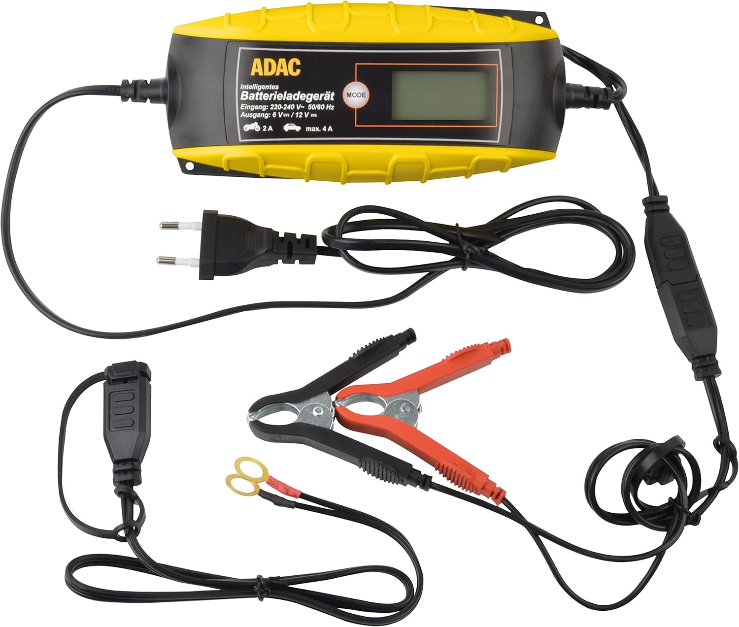 ADAC Batterie-Ladegerät, 6 Und 12 Volt, Mit Komfort-Klemme | M12716