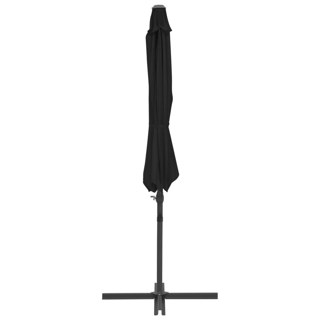 Ampelschirm Mit Stahl-Mast 300 Cm Schwarz