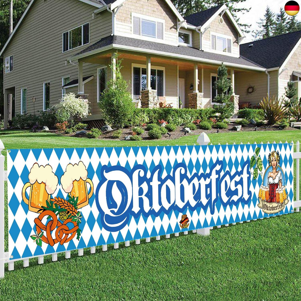 Oktoberfest Party Banner, 300 × 50 Cm Bayerisches Oktoberfest Deko, Oktoberfest
