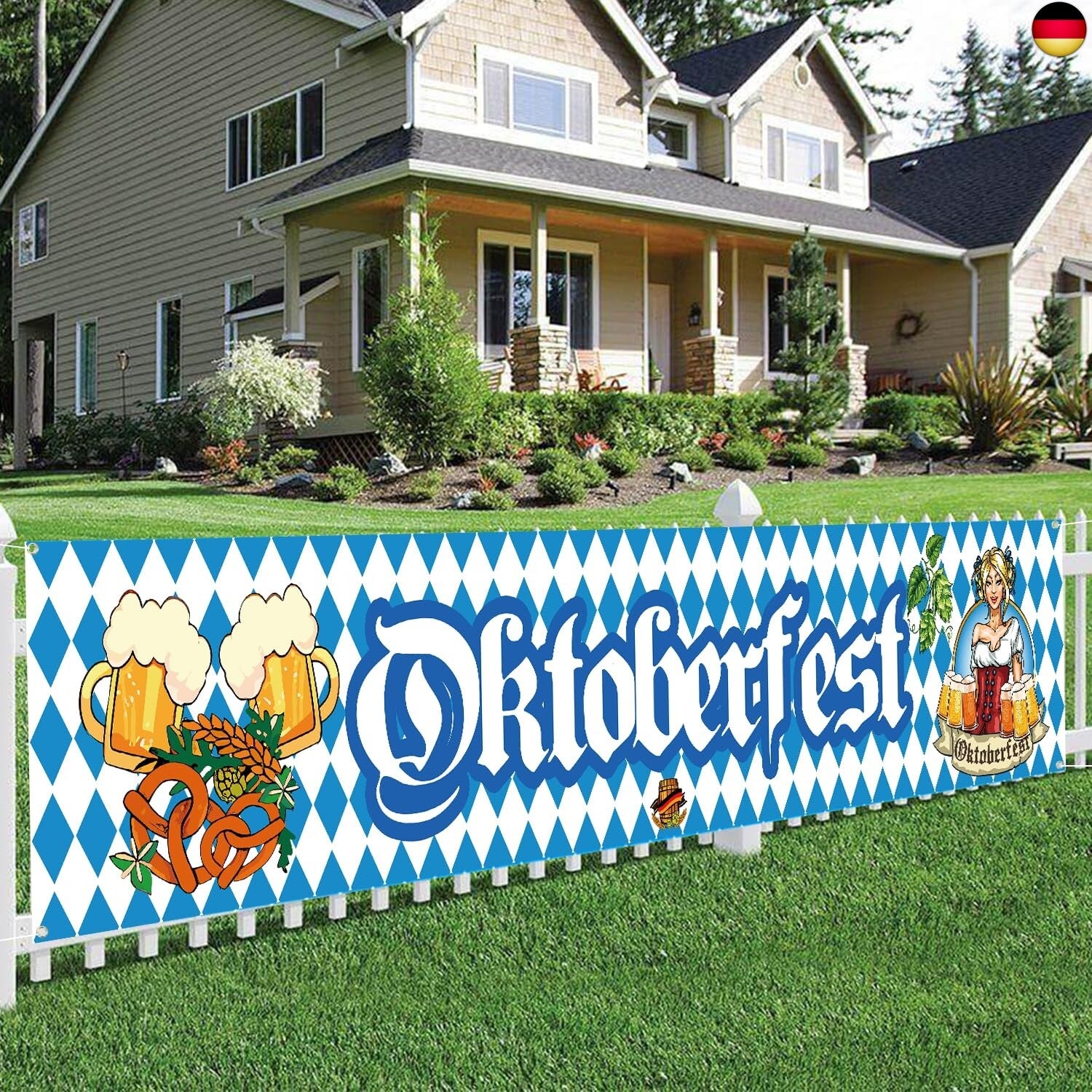Oktoberfest Party Banner, 300 × 50 Cm Bayerisches Oktoberfest Deko, Oktoberfest