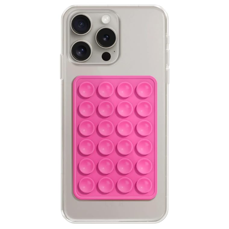 Silicone Suction Cup Phone Case MountSticky Phone GripPhone Accessories Hands-FreeSilicon Adhesive Phone Accessory for SmartphonesTrending Tiktok ItemsPhone Grips for Back of Phone-Pink Things