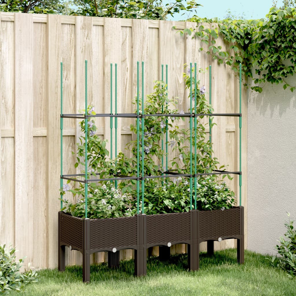 Pflanzkübel Mit Rankgitter Blumenkübel Gartenspalier Pflanzkasten PP Vidaxl