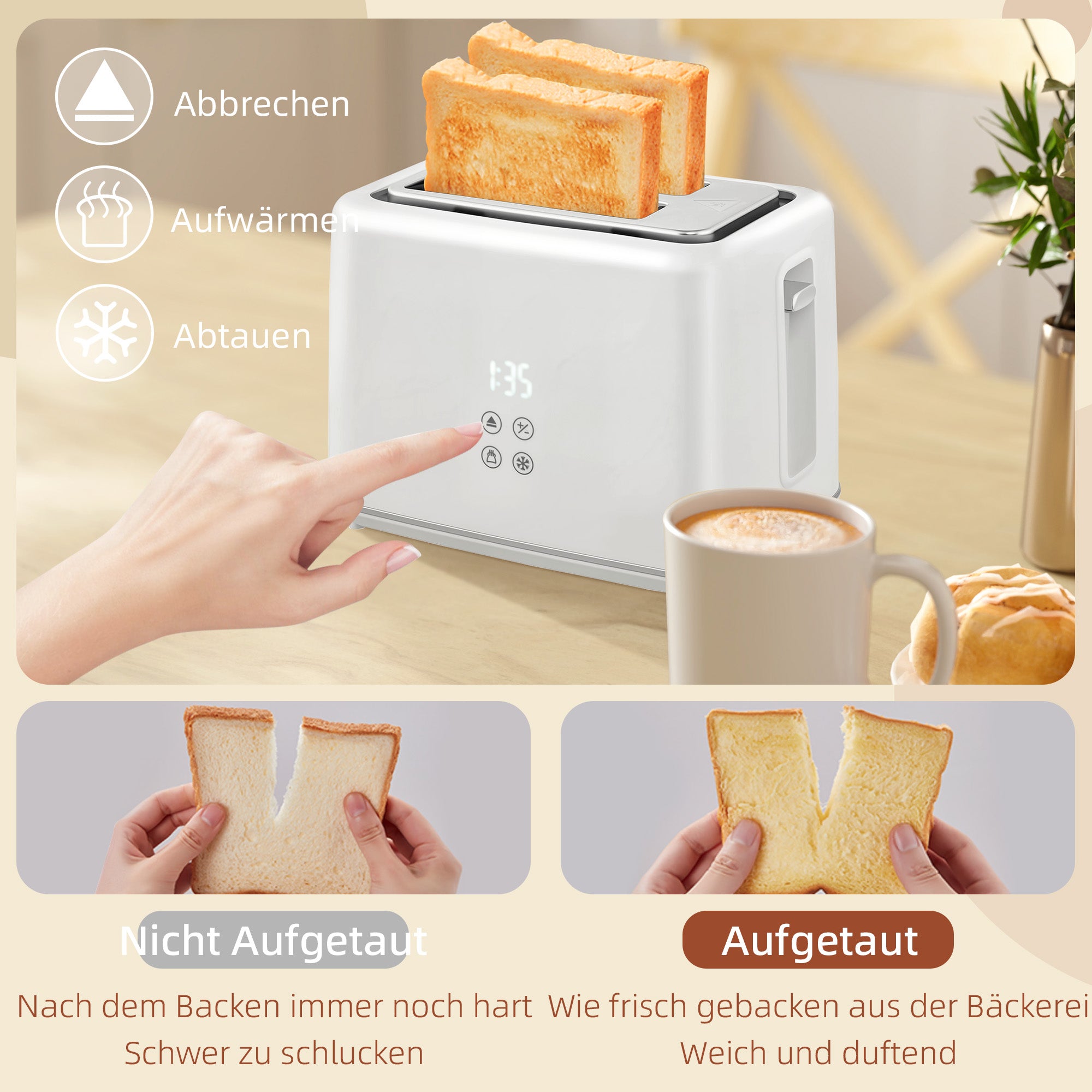 Küchenset Mit Wasserkocher Und Toaster, 7 Bräunungsstufe
