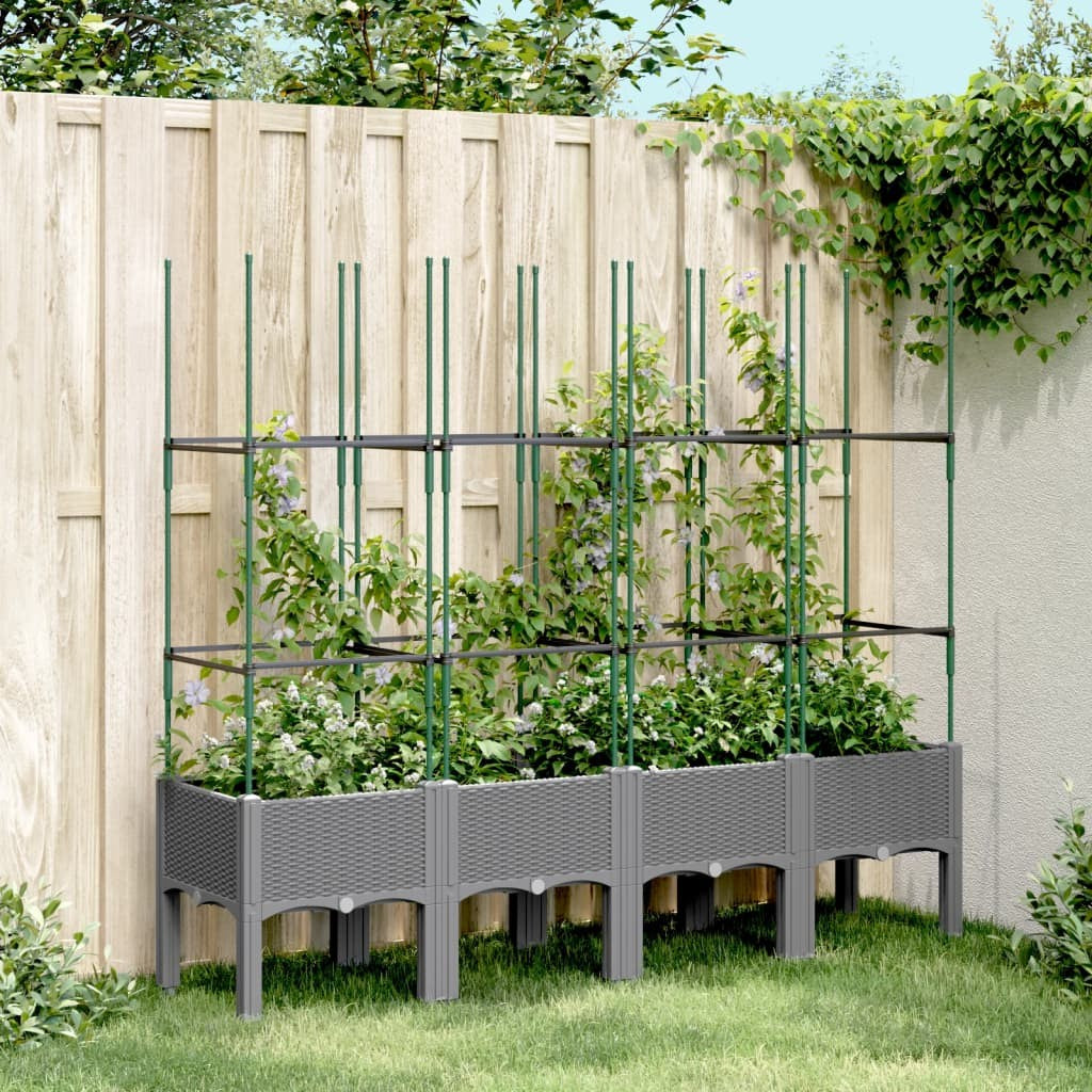 Pflanzkübel Mit Rankgitter Blumenkübel Gartenspalier Pflanzkasten PP Vidaxl