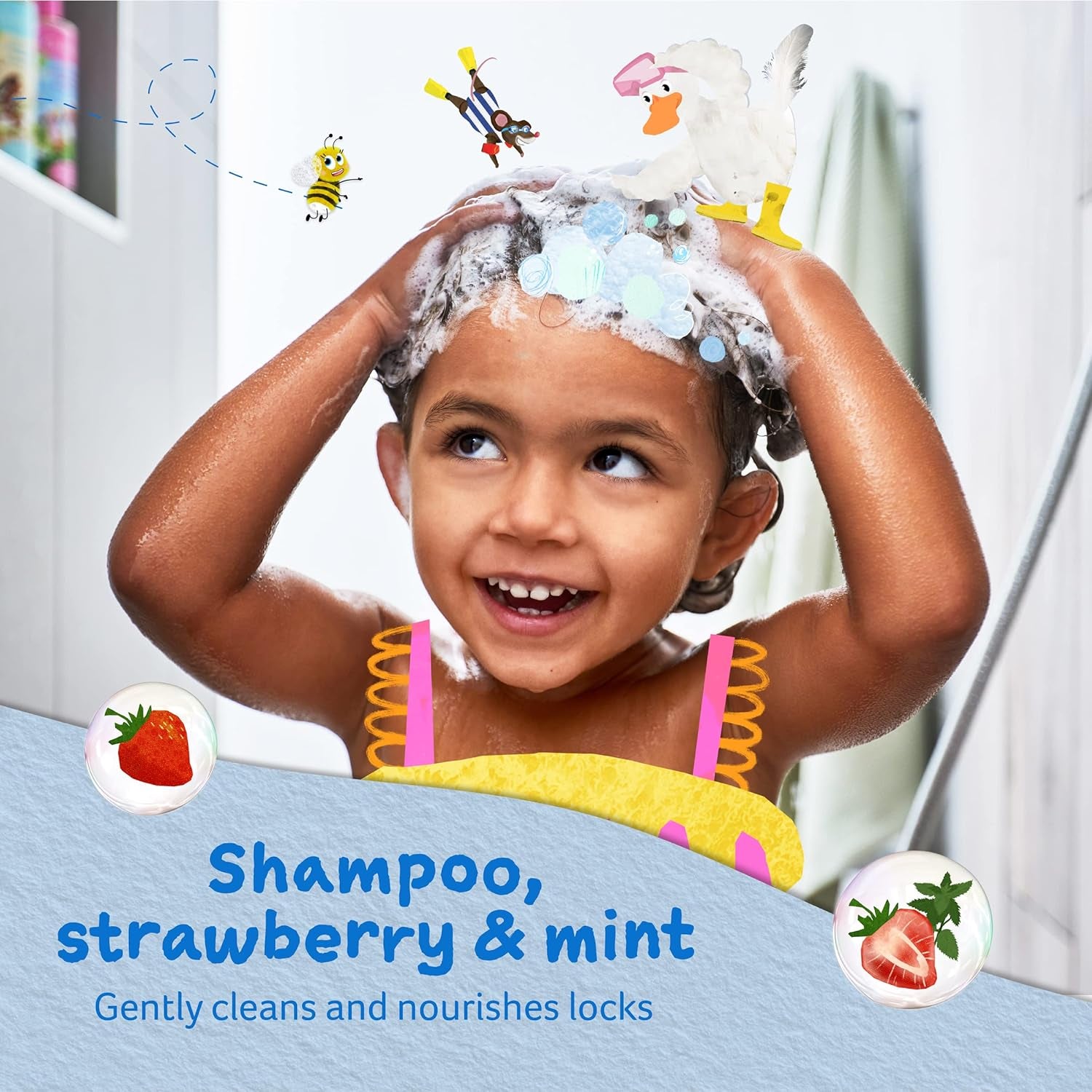 Childs Farm Kinder-Shampoo, 250 Ml, Erdbeere Und Bio-Minze, Alle Haartypen, Entwirrt Und Pflegt, Geeignet Für Trockene, Empfindliche Und Zu Ekzemen Neigende Haut Und Kopfhaut