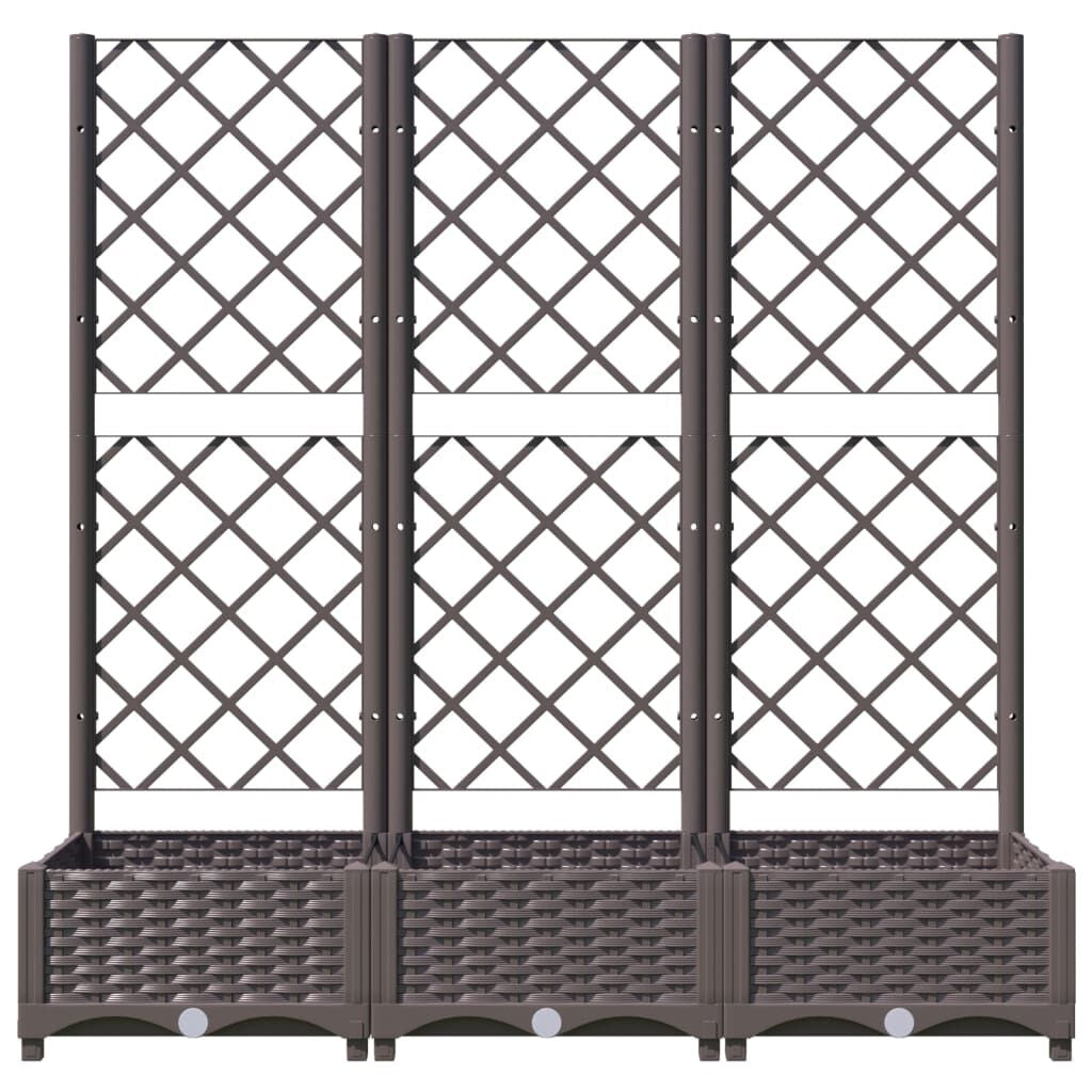 Garten-Pflanzgefäß Mit Spalier Braun 120 X 40 X 121,5 Cm PP