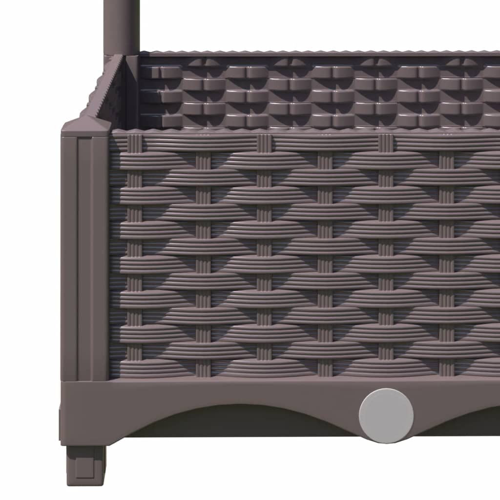 Garten-Pflanzgefäß Mit Spalier Braun 120 X 40 X 121,5 Cm PP