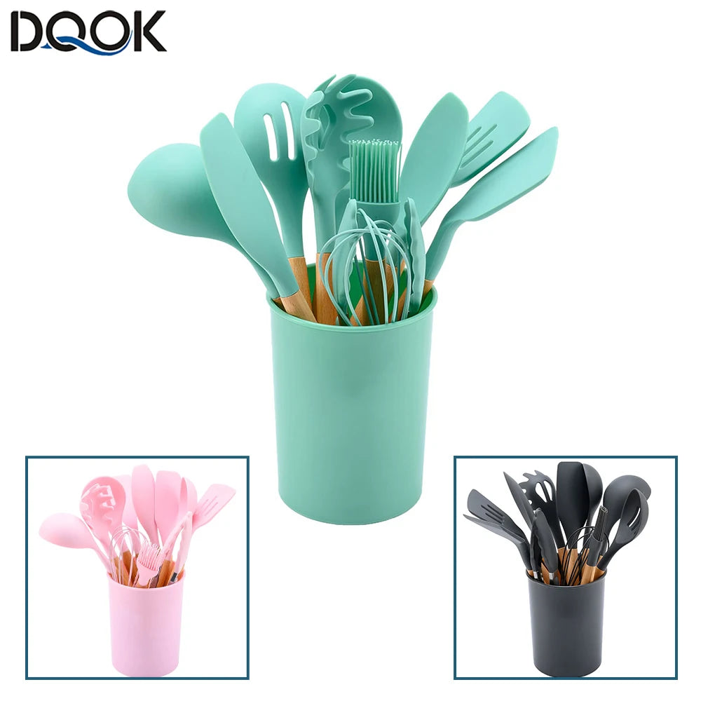 Silicone Kitchenware Cooking Utensils Set Non-Stick Cookware Kitchen Cooking Tool Set