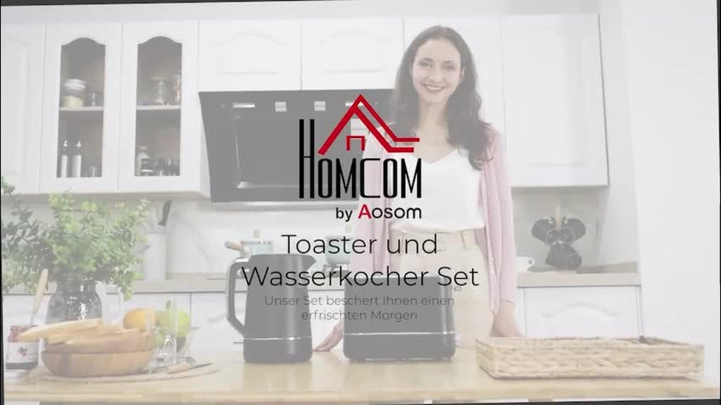 Wasserkocher Toaster Set Frühstück-Set Mit 1,7L Wasserkocher, 2 Scheiben Toaster