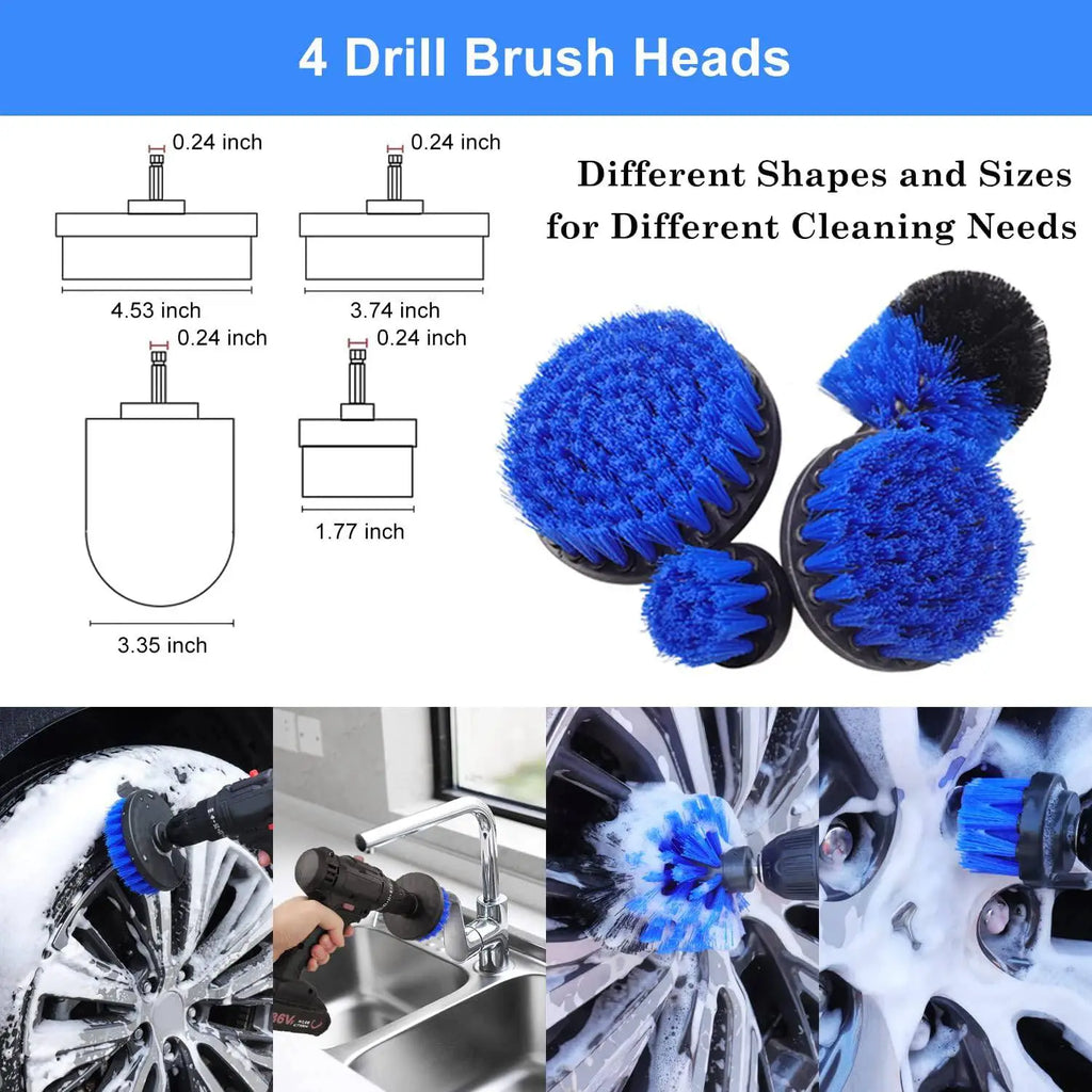 (US-DE Shipping) 26Pcs Car Detailing Brush Set Drill