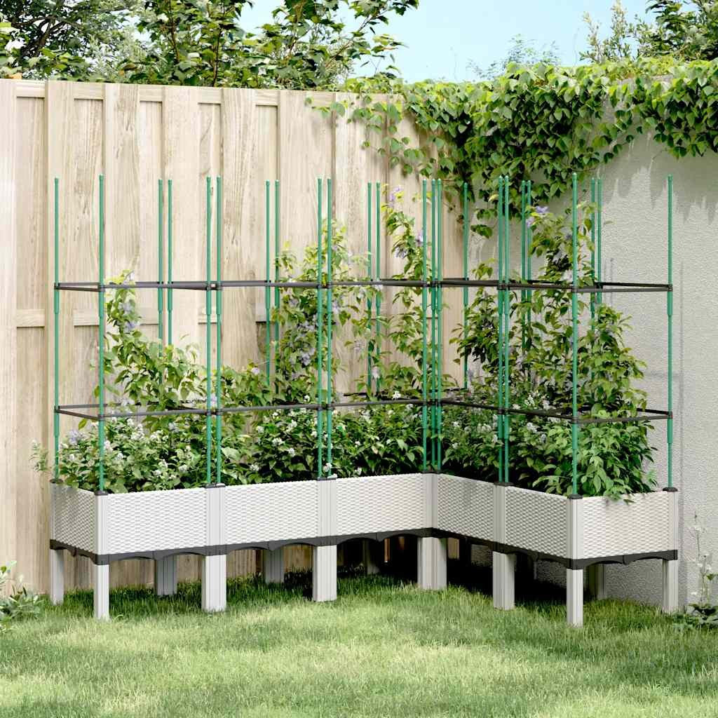 Pflanzkübel Mit Rankgitter Blumenkübel Gartenspalier Pflanzkasten PP Vidaxl
