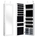 Schmuckschrank Hängend Sipegelschrank Mit Led-Beleuchtung 36,5 X 11,5 X 120 Cm Weiß