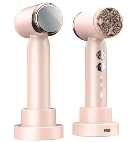 (US-DE Shipping) 6 In 1 Ultrasonic Electric Face Cleansing Brush Compress