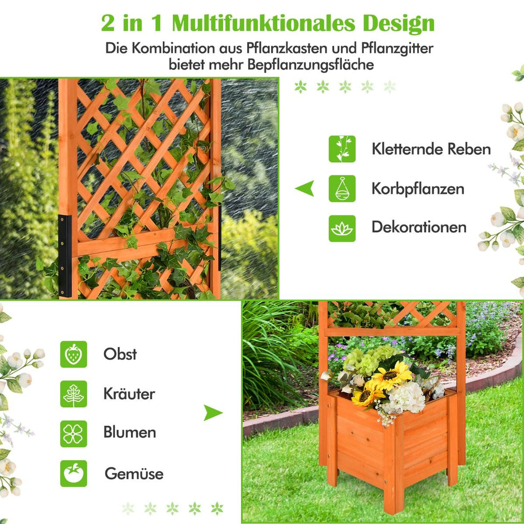 Pflanzkasten 180 Cm Hohes Gartenbeet Mit Spalier Orange