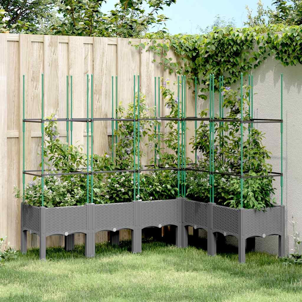 Pflanzkübel Mit Rankgitter Blumenkübel Gartenspalier Pflanzkasten PP Vidaxl