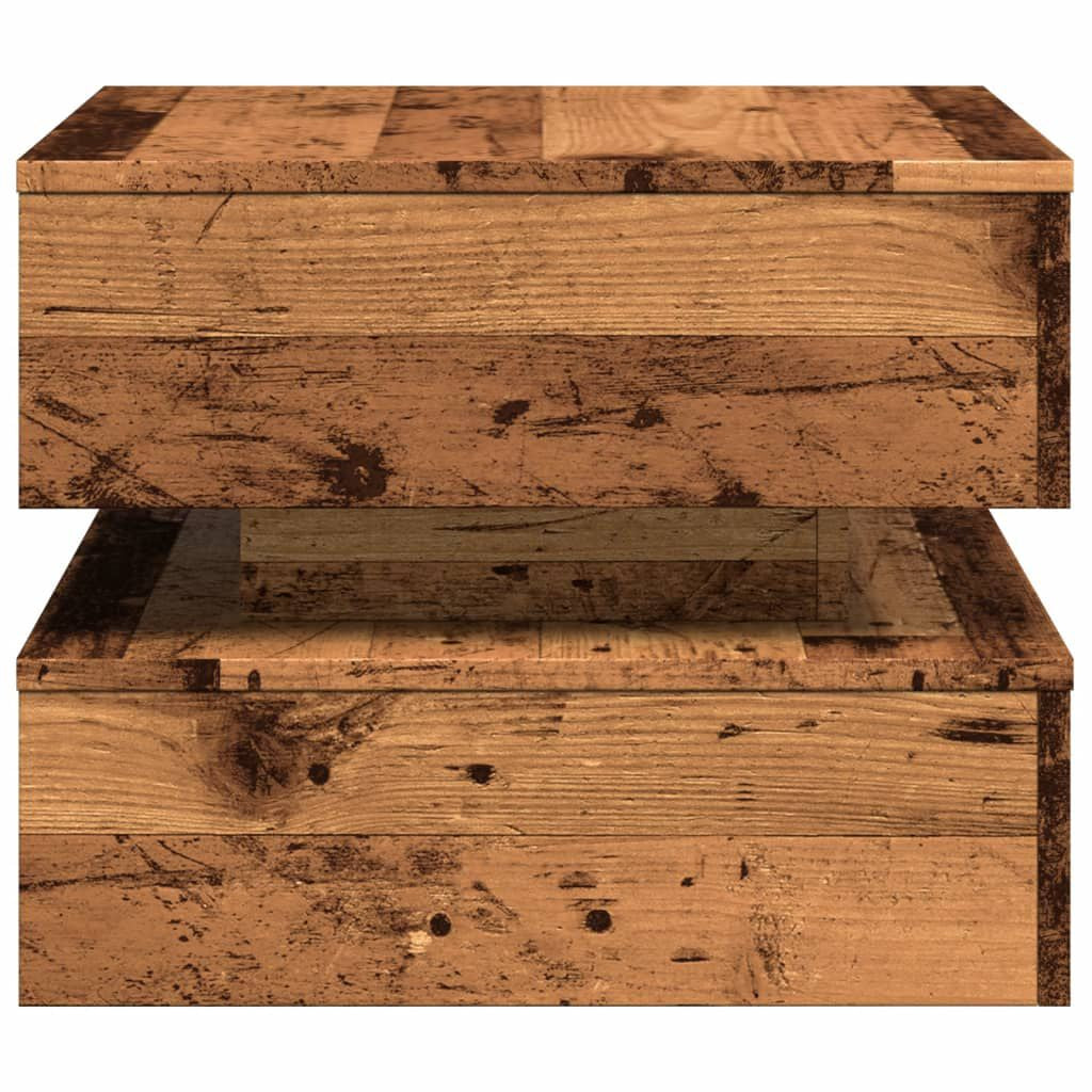 Couchtisch Mit Led-Leuchten Altholz-Optik 50X50X40 Cm