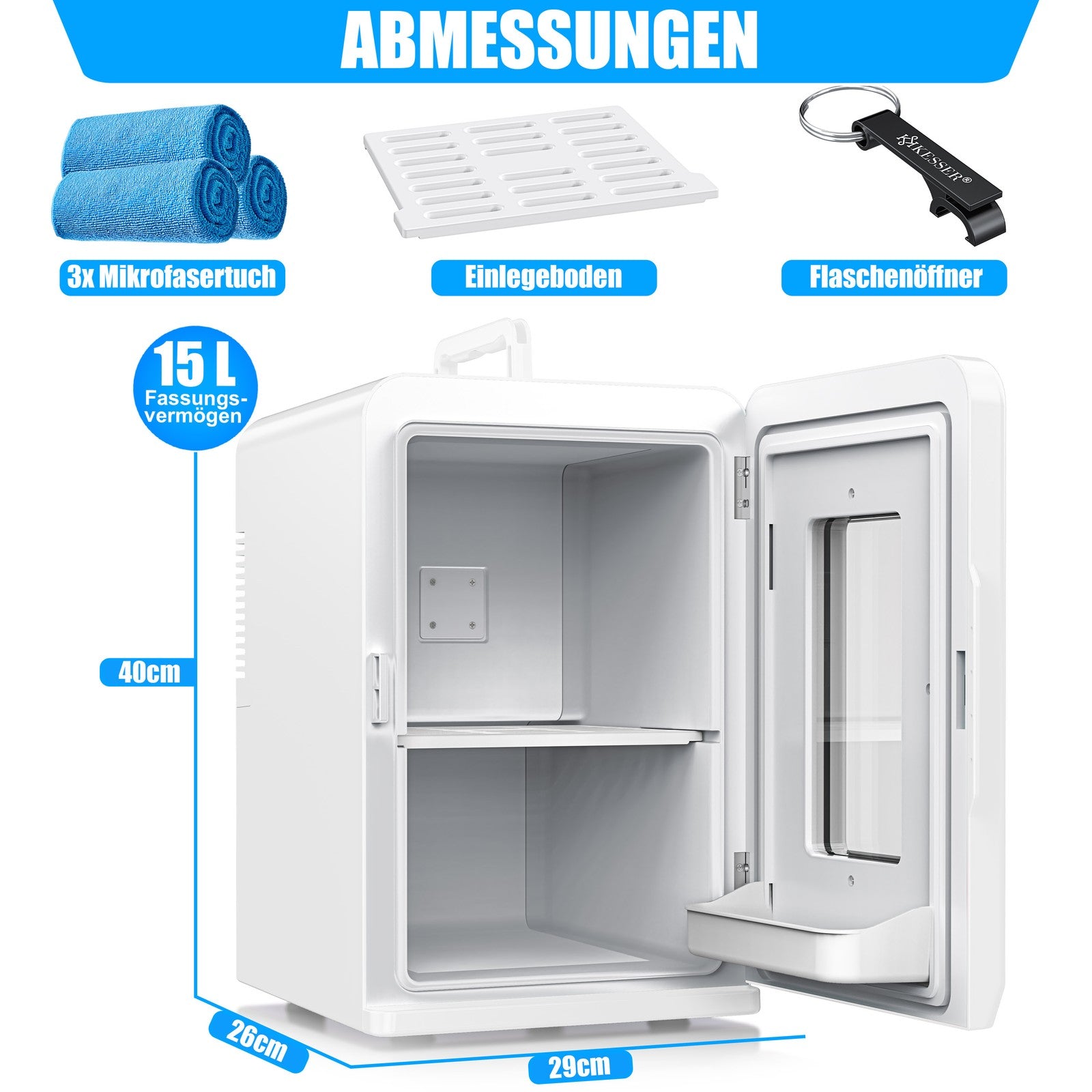 KESSER® Mini Kühlschrank 15 L Kühl Und Heizfunktion Minibar Kühlbox Thermobox