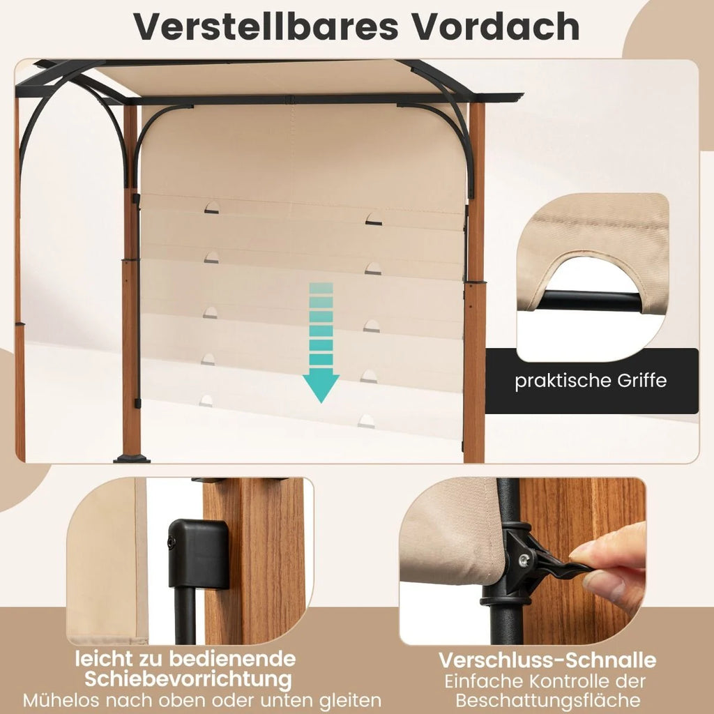3,6 X 3 M Pergola Mit Ausziehbarem Dach Wasserdichter Stabiler Winterfester Pavillon