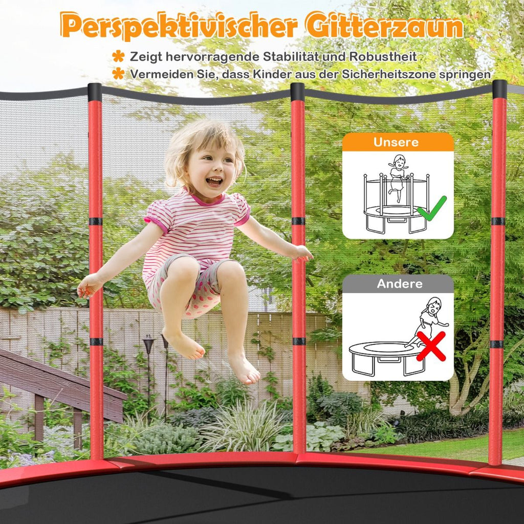 Ø165Cm Gartentrampolin Mit Sicherheitsnetz Trampolin Bis 135KG Belastbar Für Kinder Ab 3 Jahre