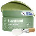 PLANTIFIQUE Koreanische Gesichtsmaske Mit Avocado, Fango & Superfoods 110G - Tonerde Maske Körper Und Gesicht anti Pickel Poren Mitesserentferner - Korean Clay Face & Body Mask
