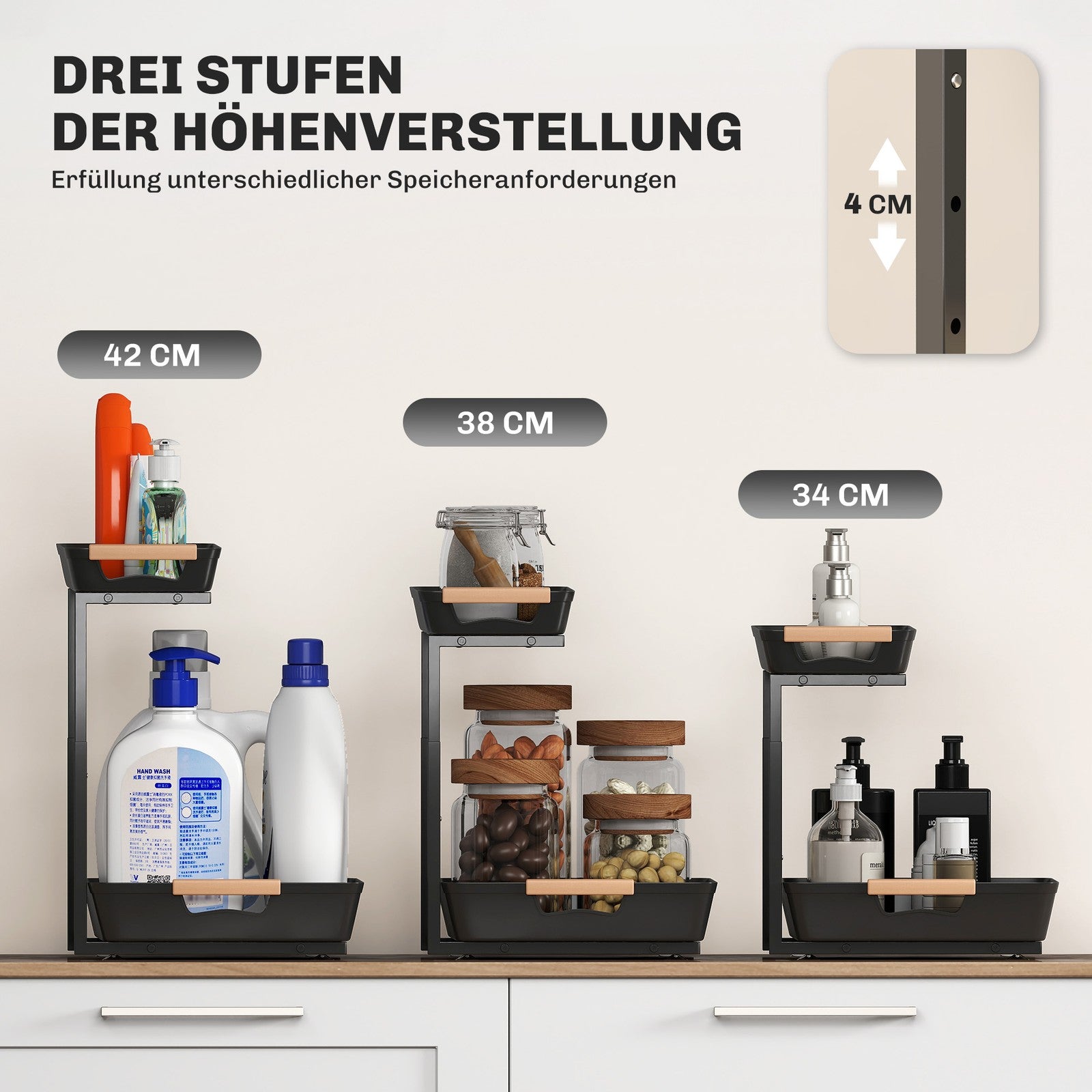 Küchenregal, Höhenverstellbar