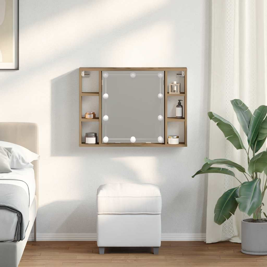 Spiegelschrank Mit LED Badschrank Badspiegel Badezimmer Hängeschrank VidaXL