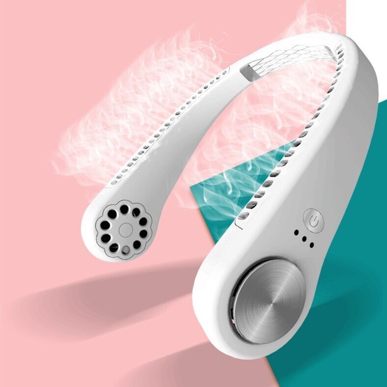 (US Shipping) USB Portable Hanging Neck Fan Cooling Air Cooler Little Electric Air Conditioner
