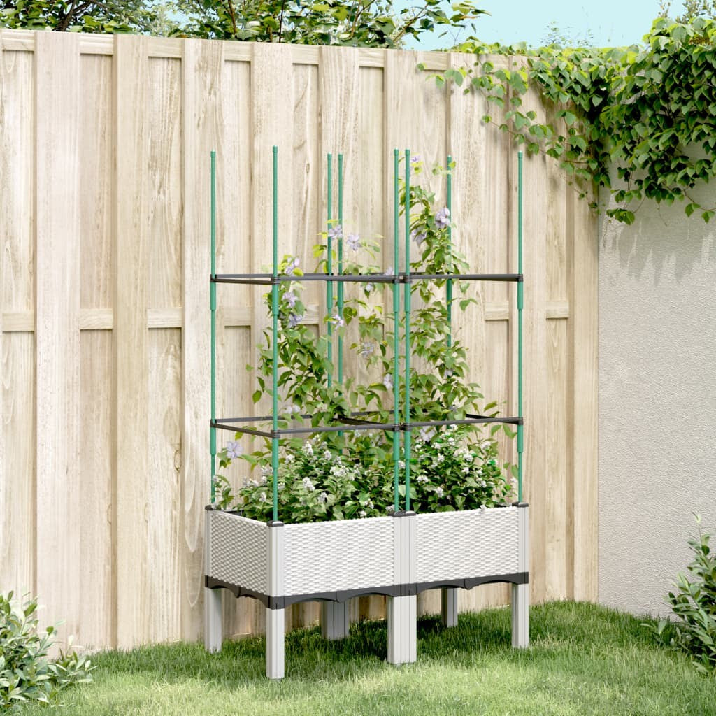 Pflanzkübel Mit Rankgitter Blumenkübel Gartenspalier Pflanzkasten PP Vidaxl