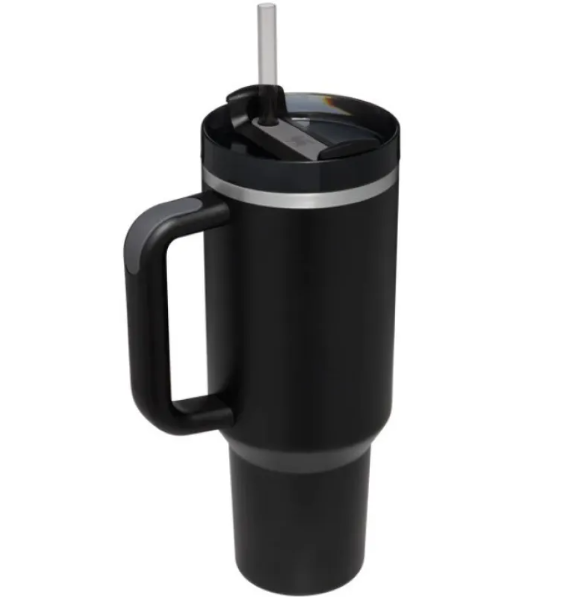 (US-DE Shipping) Portable 40oz Stainless Steel Car Cup with Straw and Handle