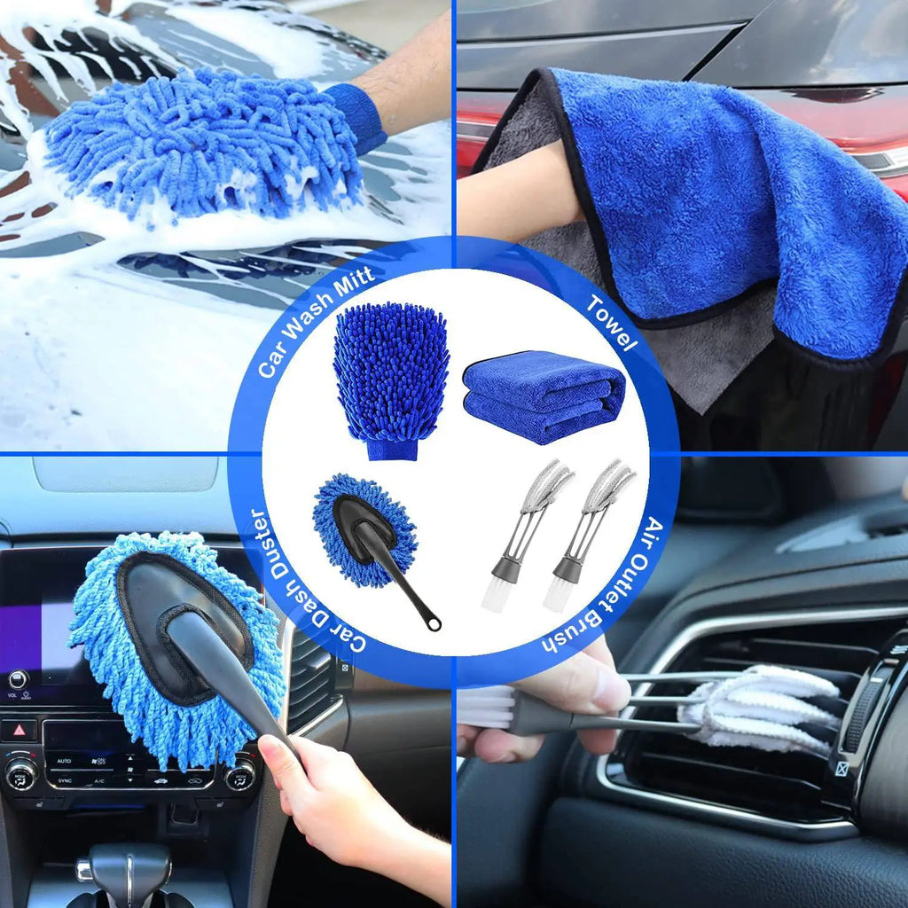 (US-DE Shipping) 26Pcs Car Detailing Brush Set Drill