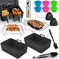 Ninja Heißluftfritteuse Zubehör - Airfryer Zubehör Set Für Ninja Foodi Max Dual Zone AF400EU/AF300EU, AF400EUCP, DZ400EU, 7,6L–9,5L | Bpa-Frei, Spülmaschinenfest, Wiederverwendbar