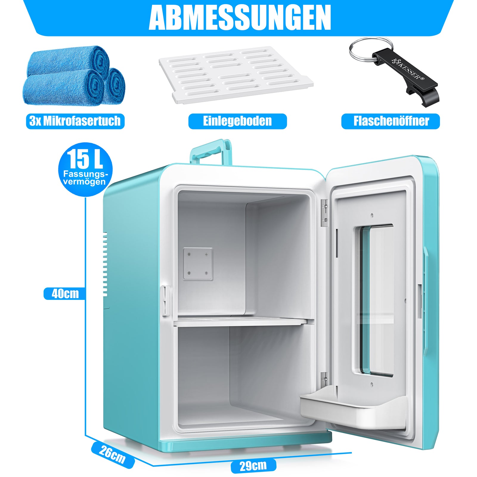 KESSER® Mini Kühlschrank 15 L Kühl Und Heizfunktion Minibar Kühlbox Thermobox