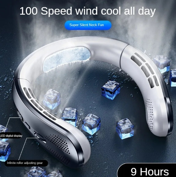 (US-DE Shipping) Portable Neck Fan with Digital Display