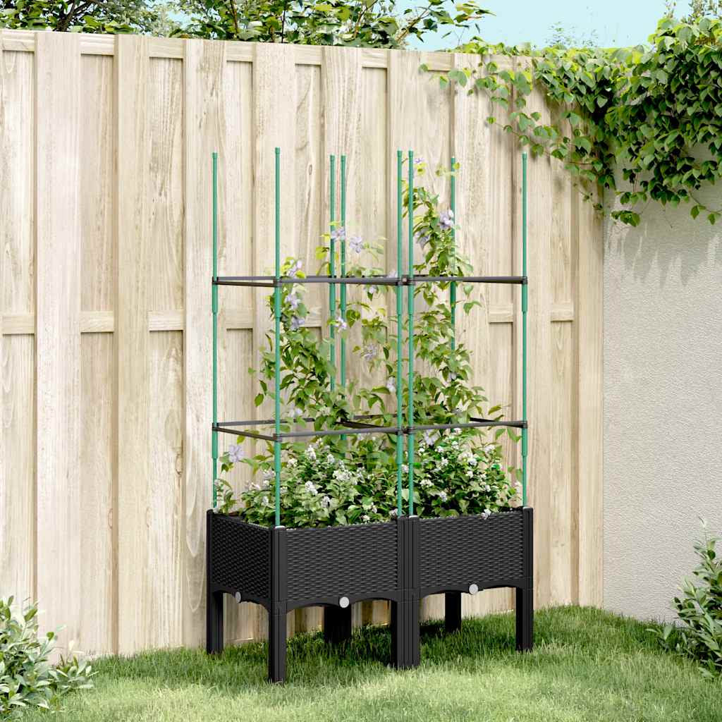 Pflanzkübel Mit Rankgitter Blumenkübel Gartenspalier Pflanzkasten PP Vidaxl