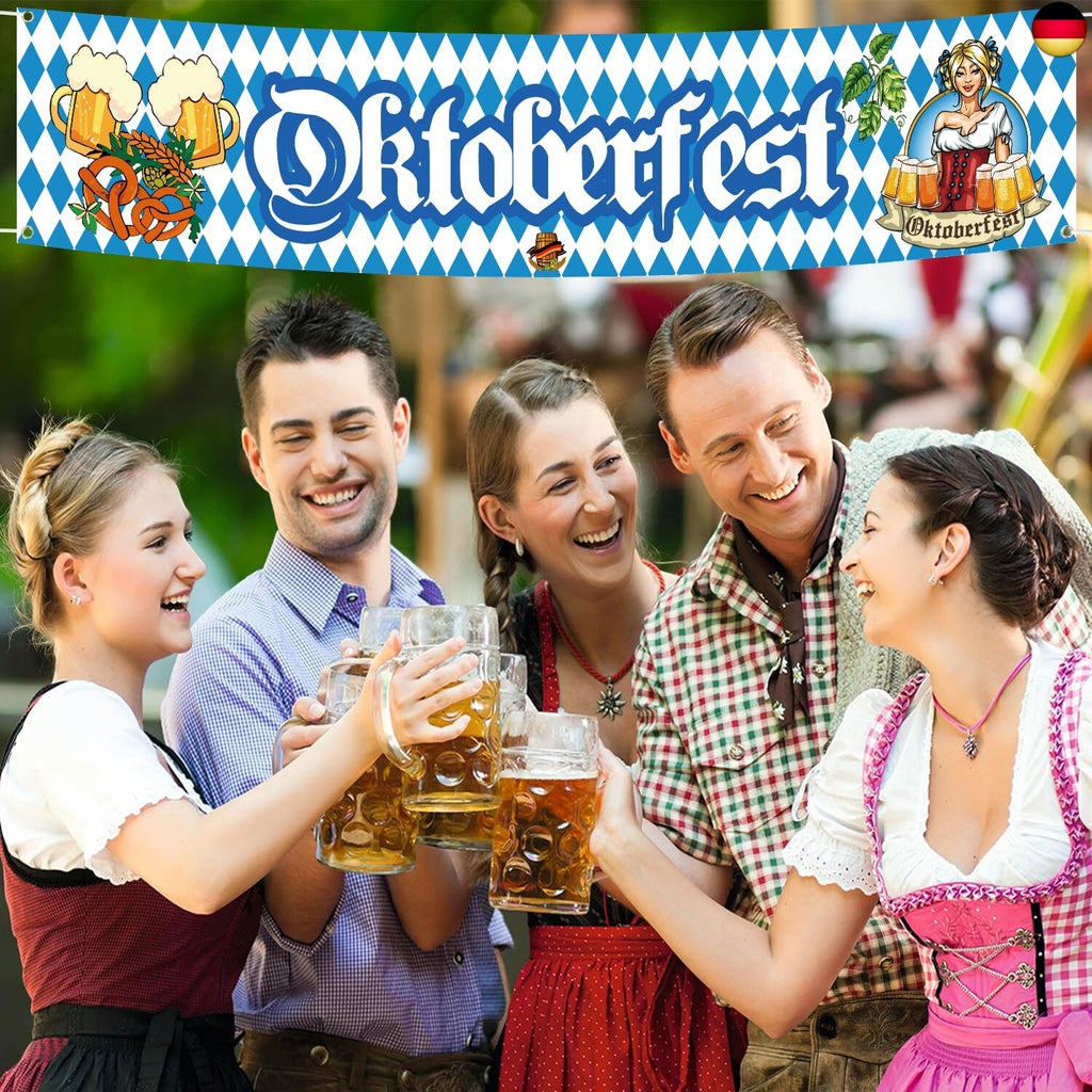 Oktoberfest Party Banner, 300 × 50 Cm Bayerisches Oktoberfest Deko, Oktoberfest
