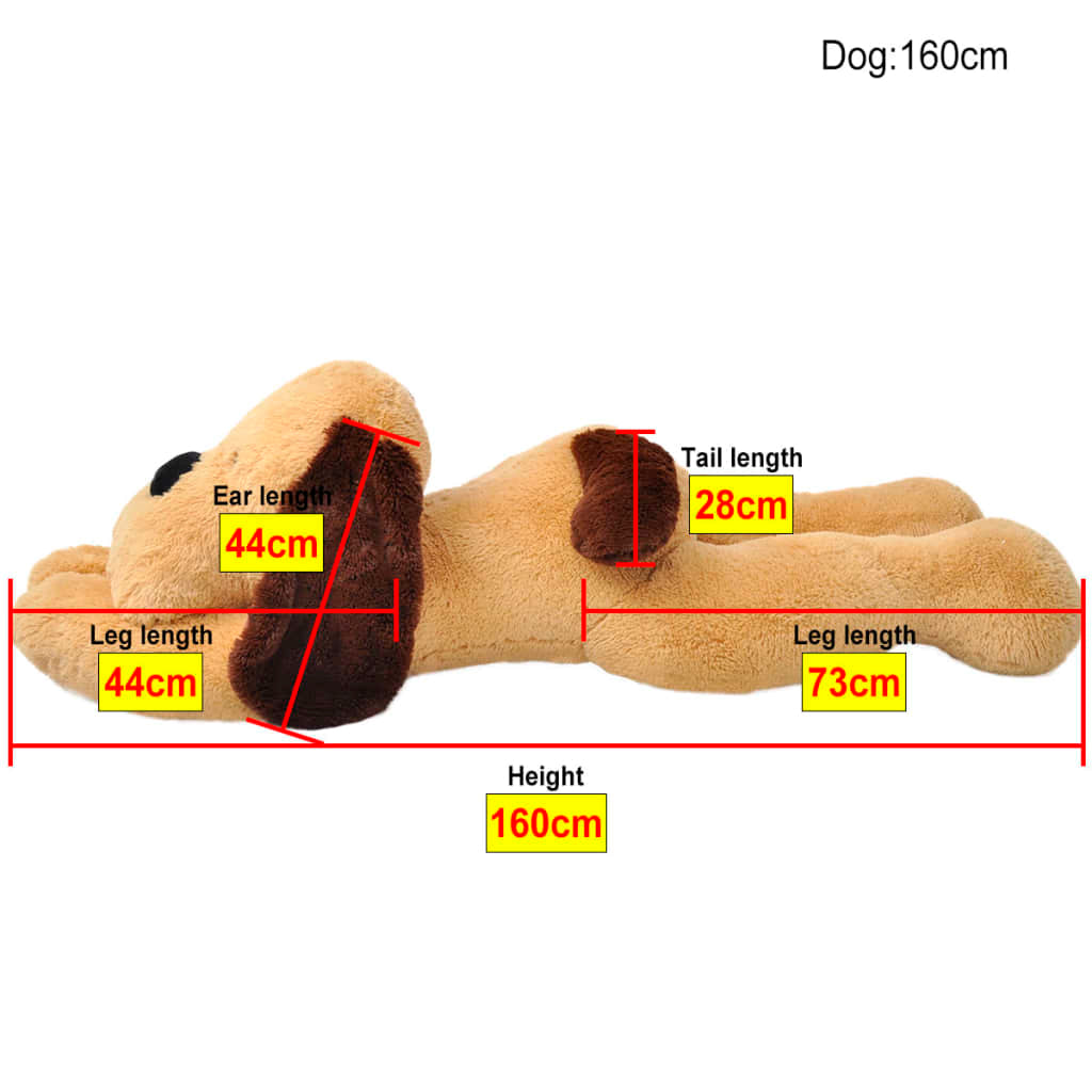 Plüschtier Stofftier Kuscheltier Stoffhund Liegend  VidaXL