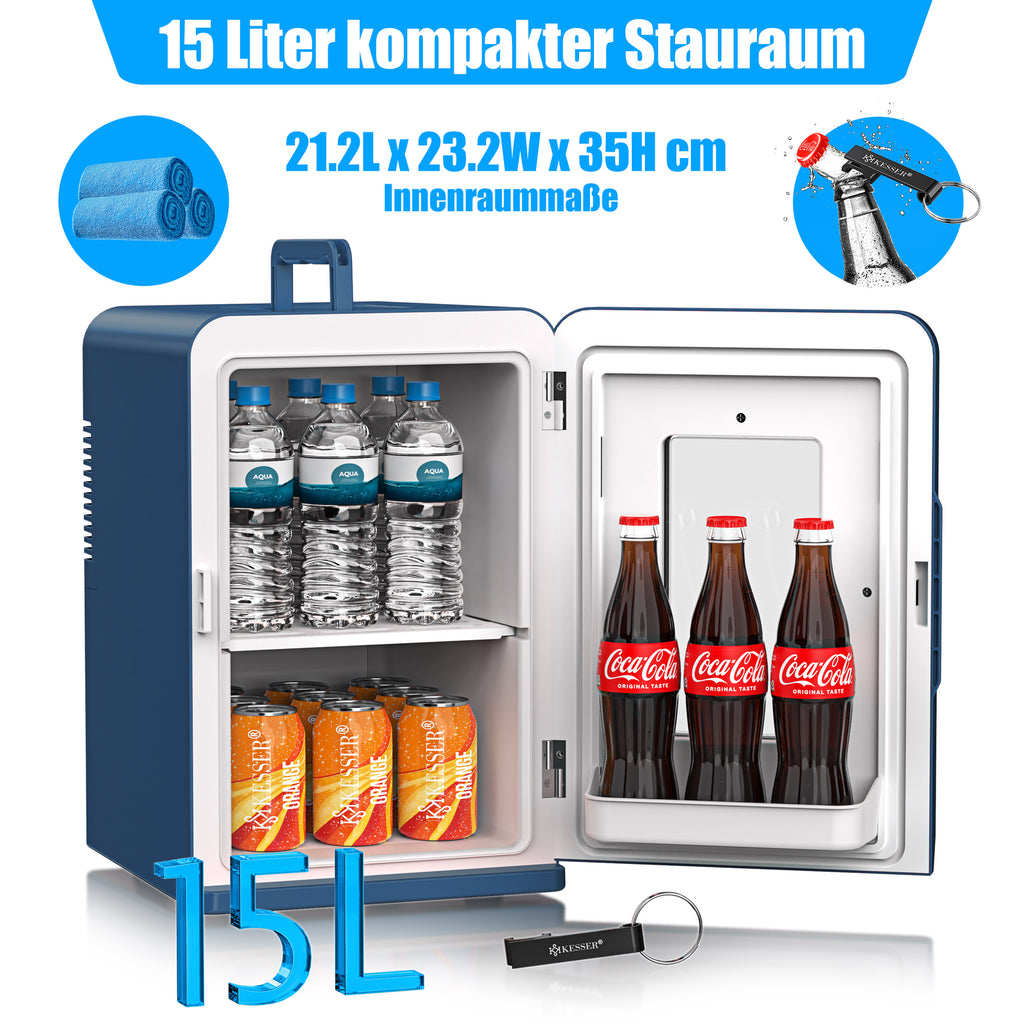KESSER® Mini Kühlschrank 15 L Kühl Und Heizfunktion Minibar Kühlbox Thermobox