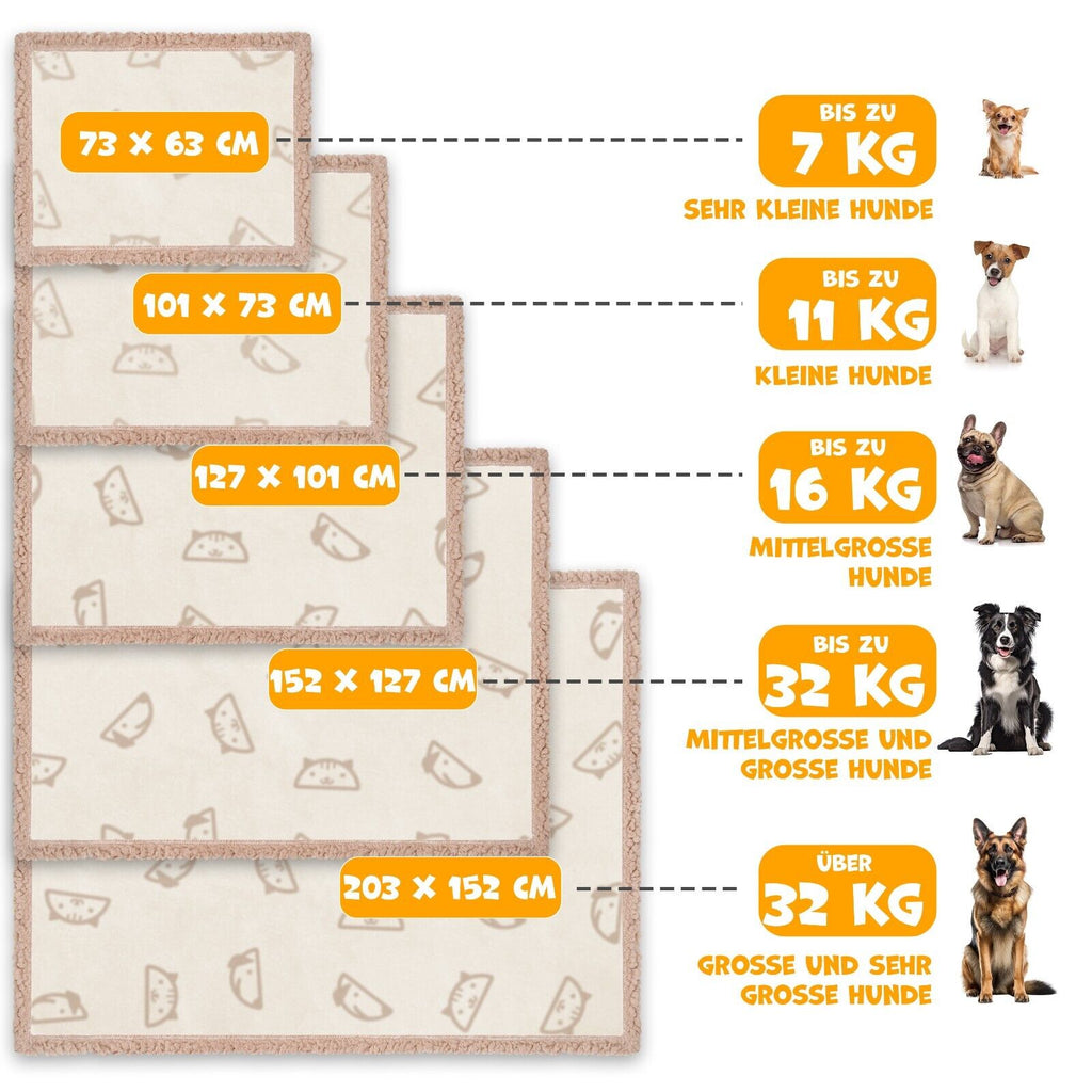 LOVPET® Hunde Decke Wasserdicht Haustier Trockenbett Fleece, 3X Spielzeugknochen