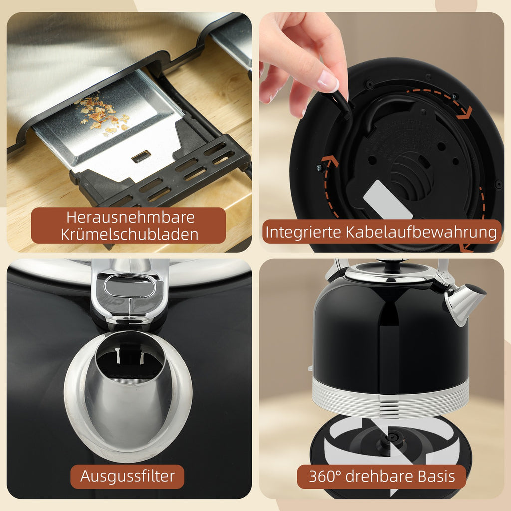 Wasserkocher- Und Toaster-Set, 7 Bräunungsstufe