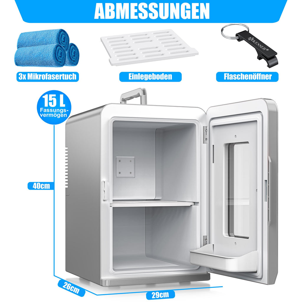 KESSER® Mini Kühlschrank 15 L Kühl Und Heizfunktion Minibar Kühlbox Thermobox