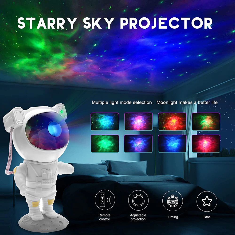 (US-Shipping) Astronaut Projector Galaxy Starry Sky Night Light Ocean Star LED Lamp Remote