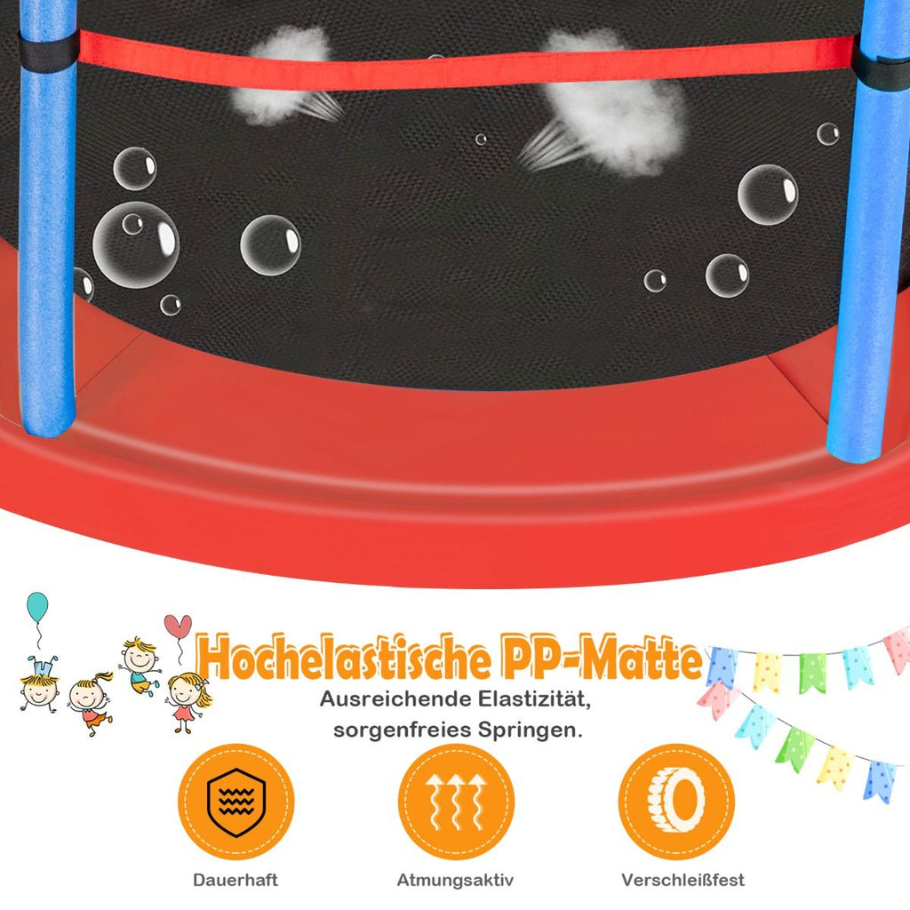 Ø165Cm Gartentrampolin Mit Sicherheitsnetz Trampolin Bis 135KG Belastbar Für Kinder Ab 3 Jahre