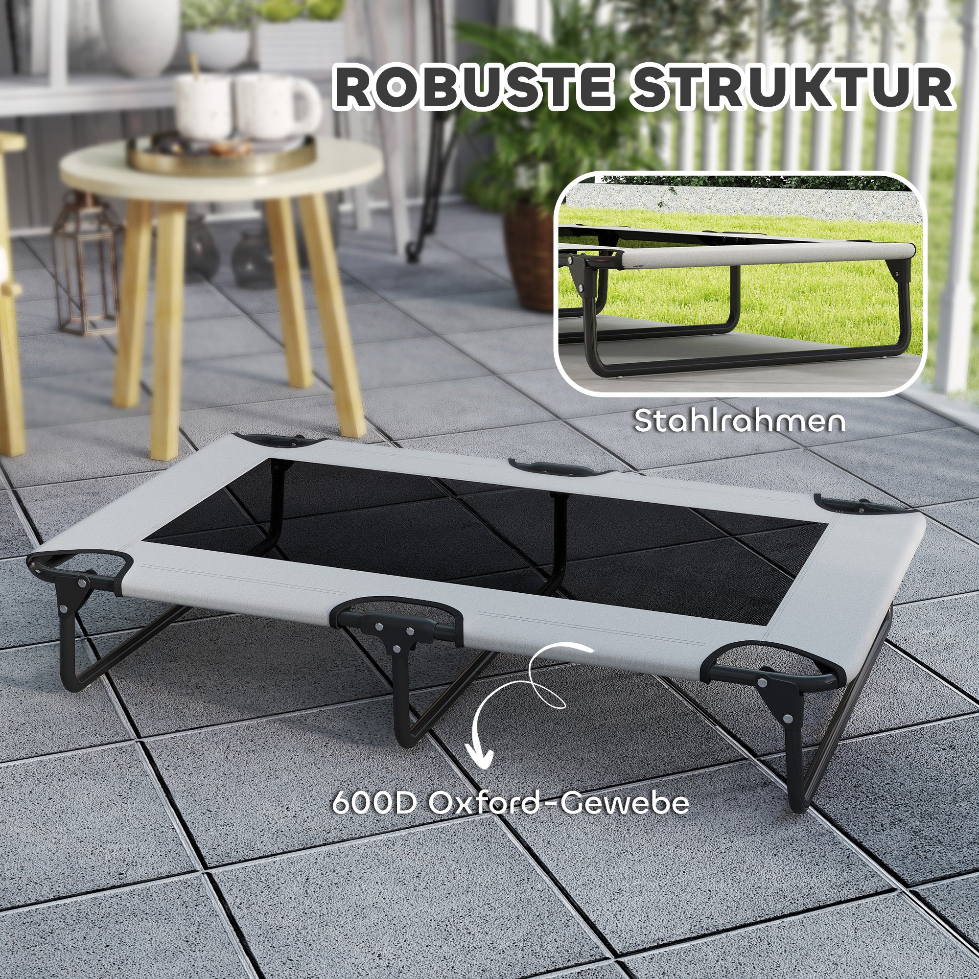 Erhöhtes Hundebett Klappbar Haustierbett, Outdoor Hundeliege Mit Netzdesign