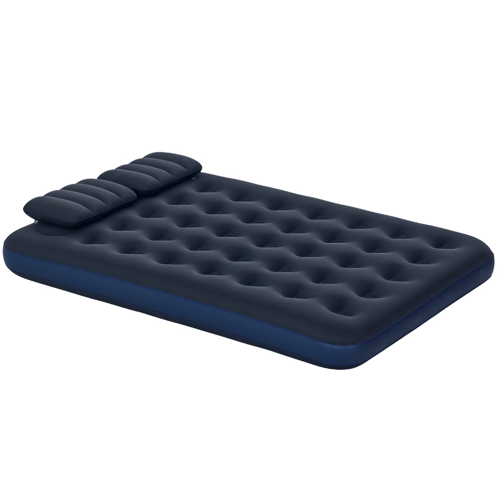 Luftbett, Luftmatratze Mit Handpumpe, Kopfkissen, Blau, 203 X 152 X 22 Cm