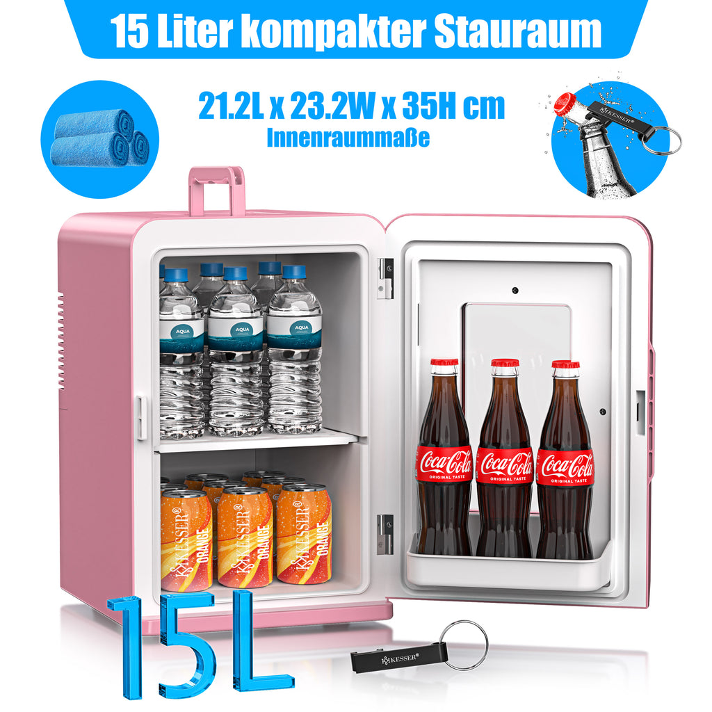 KESSER® Mini Kühlschrank 15 L Kühl Und Heizfunktion Minibar Kühlbox Thermobox
